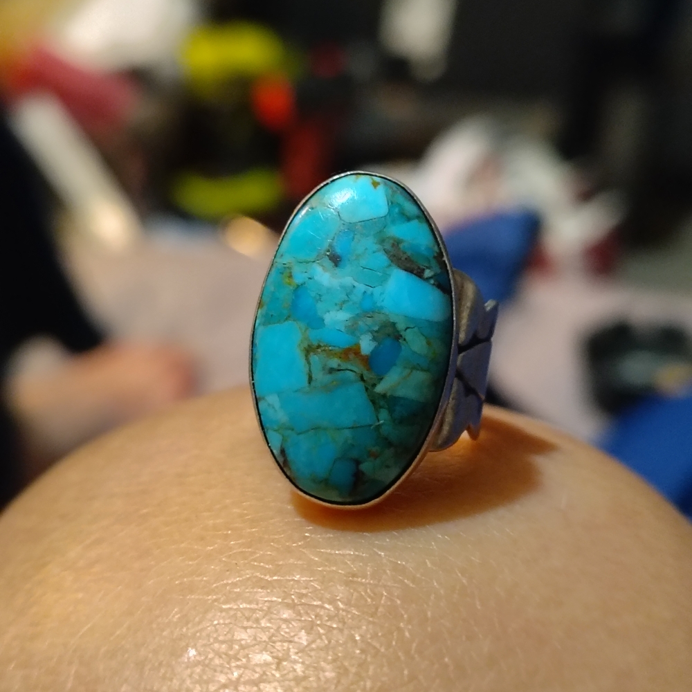 Vintage Turquoise Mosaic Ring